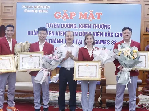 Bắc Giang: Khen thưởng huấn luyện viên, vận động viên đạt thành tích tại SEA Games 32
