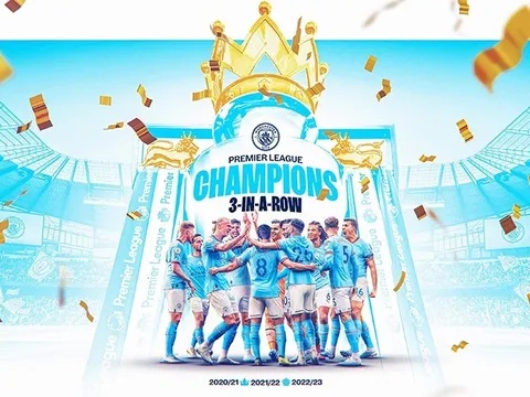 Arsenal bại trận, Manchester City chính thức vô địch Premier League