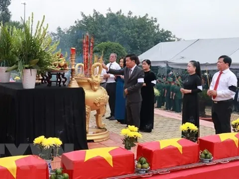 Bình Phước: Truy điệu, an táng 114 hài cốt Liệt sỹ quân tình nguyện VN