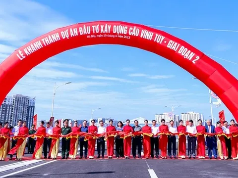 Thủ tướng Phạm Minh Chính dự lễ khánh thành cầu Vĩnh Tuy giai đoạn 2