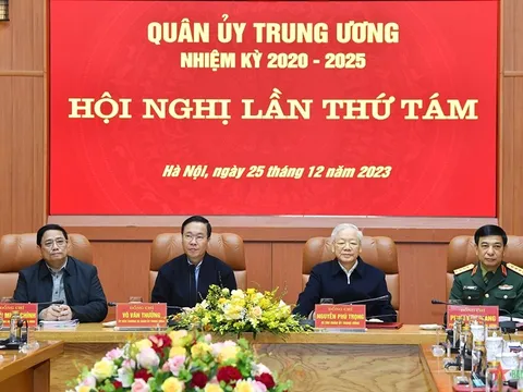 Tổng Bí thư Nguyễn Phú Trọng và các đồng chí lãnh đạo Đảng, Nhà nước dự Hội nghị Quân ủy Trung ương