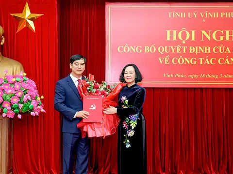 Điều động ông Dương Văn An giữ chức Bí thư Tỉnh ủy Vĩnh Phúc