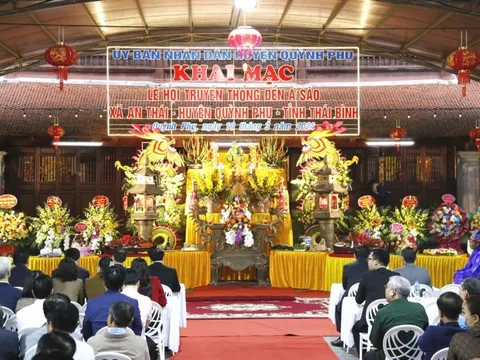 Thái Bình: Khai mạc lễ hội đền A Sào thờ Đức Thánh Trần