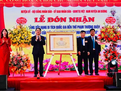 Hải Phòng đón nhận Bằng xếp hạng Di tích Quốc gia Đền thờ Phạm Thượng Quận