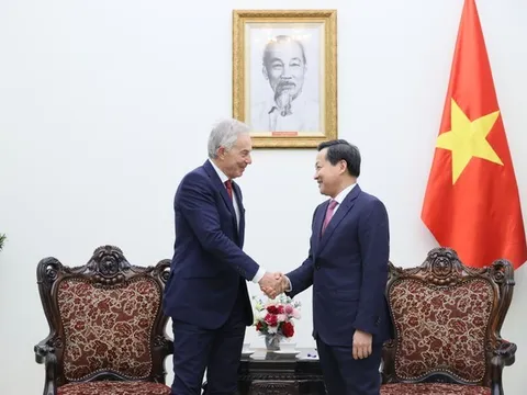 Phó Thủ tướng Lê Minh Khái tiếp cựu Thủ tướng Anh, Chủ tịch Viện TBI Tony Blair