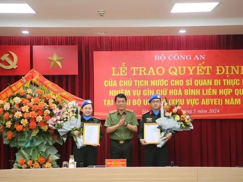 Bộ Công an cử thêm 2 sĩ quan thực hiện nhiệm vụ tại phái bộ UNISFA