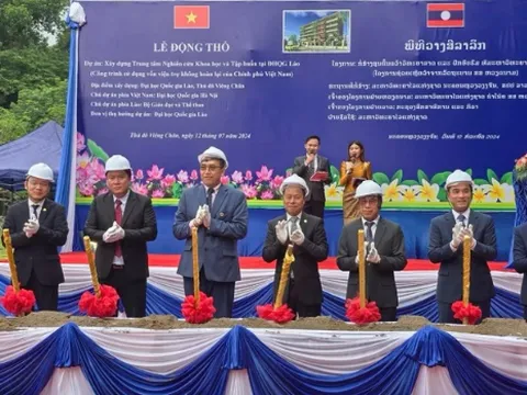 Động thổ xây dựng Trung tâm Nghiên cứu Khoa học và Tập huấn tại Đại học quốc gia Lào