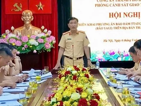 Cảnh sát giao thông thành phố Hà Nội triển khai phương án ứng phó bão số 3