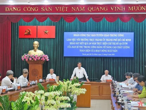 Ban Tuyên giáo Trung ương làm việc với Thành ủy TP Hồ Chí Minh về hoạt động xuất bản