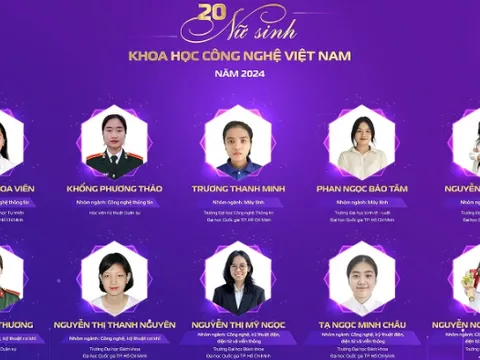 20 cá nhân giành Giải thưởng "Nữ sinh khoa học công nghệ Việt Nam" năm 2024