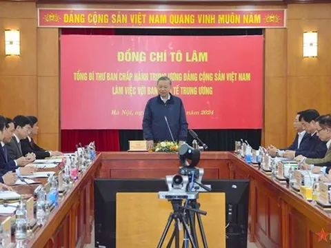 Tổng Bí thư Tô Lâm làm việc với Ban Kinh tế Trung ương