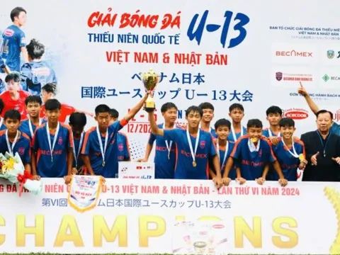 Đội U13 Becamex Bình Dương vô địch Giải bóng đá Thiếu niên quốc tế U13 Việt Nam-Nhật Bản 2024
