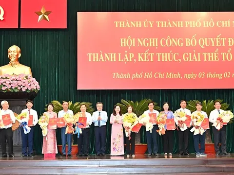 Thành ủy TP Hồ Chí Minh công bố thành lập, kết thúc, giải thể các tổ chức Đảng