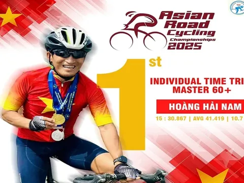 Cua-rơ Hoàng Hải Nam giành Huy chương Vàng với chiếc xe mượn