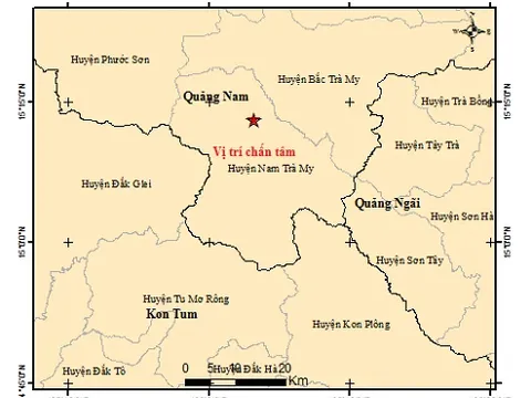 Động đất liên tiếp tại khu vực miền núi Quảng Nam