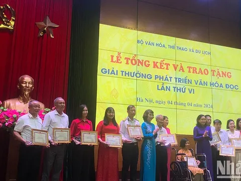 Trao giải thưởng Phát triển văn hóa đọc lần thứ VII vào đầu tháng 4
