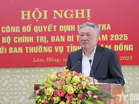 Công bố quyết định kiểm tra của Bộ Chính trị, Ban Bí thư đối với Ban Thường vụ Tỉnh ủy Lâm Đồng