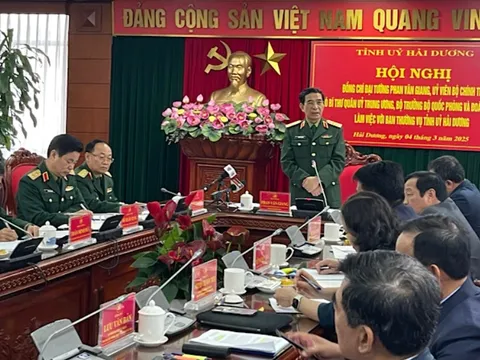 Đại tướng Phan Văn Giang làm việc với Tỉnh ủy Hải Dương