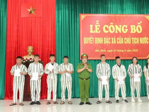 Trại giam Ninh Khánh công bố Quyết định đặc xá năm 2025 cho 149 phạm nhân