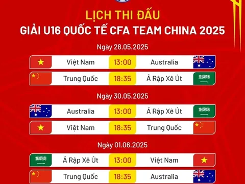 U16 Việt Nam dự giải bóng đá quốc tế ở Trung Quốc