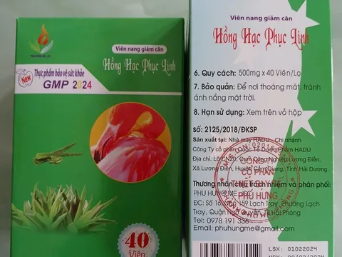 Viên nang giảm cân Hồng Hạc Phục Linh có chứa chất cấm Sibutramine