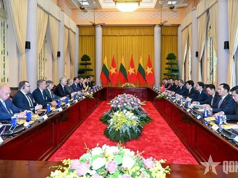 Chủ tịch nước Lương Cường hội đàm với Tổng thống Litva