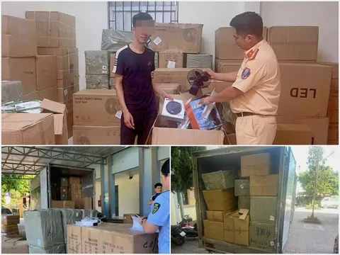 Hà Nội: Cảnh sát giao thông phát hiện xe tải chở gần 2.000 sản phẩm điện gia dụng không rõ nguồn gốc