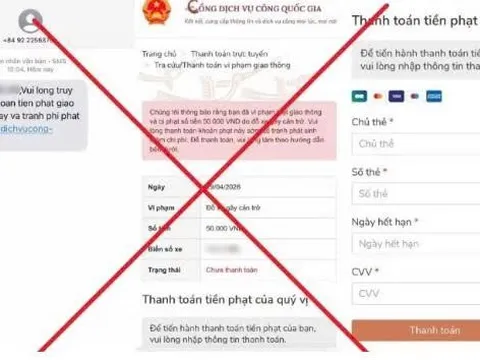 Cảnh giác với chiêu lừa đảo phạt nguội qua website giả mạo dịch vụ công