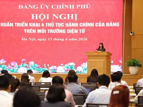 Đảng bộ Chính phủ triển khai 4 thủ tục hành chính của Đảng trên môi trường điện tử