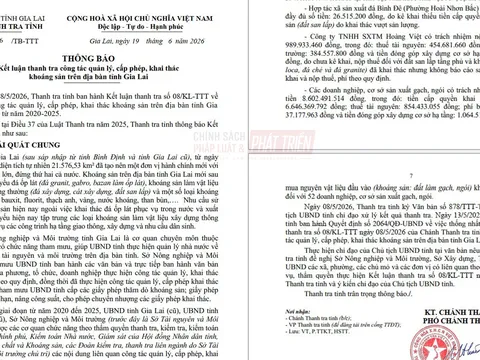 Gia Lai: Hàng loạt bất cập trong quản lý khoáng sản, kiến nghị truy thu hơn 9,6 tỷ đồng