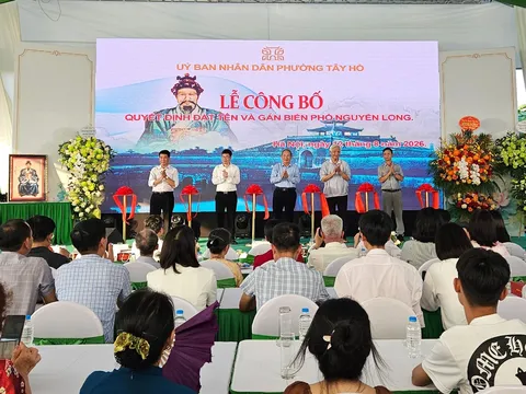 Phường Tây Hồ gắn biển phố Nguyễn Long, tri ân vị tướng bảo vệ thành Hà Nội năm 1882