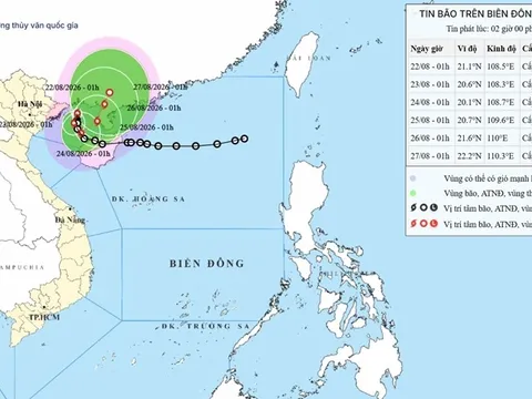 Thời tiết hôm nay (22-8): Bão số 4 di chuyển chậm theo hướng Bắc