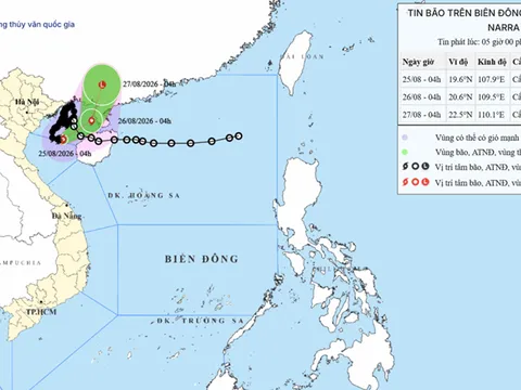 Thời tiết hôm nay (25-8): Bão số 4 trên vùng biển phía Nam đặc khu Bạch Long Vĩ