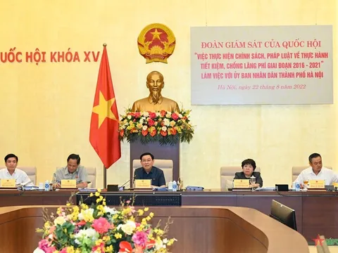 Đoàn giám sát của Quốc hội làm việc với Ủy ban nhân dân thành phố Hà Nội