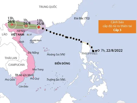 [Infographics] Thông tin cập nhật về đường đi của cơn bão số 3