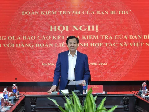 Thông qua báo cáo kết quả kiểm tra của Ban Bí thư đối với Đảng đoàn Liên minh Hợp tác xã Việt Nam