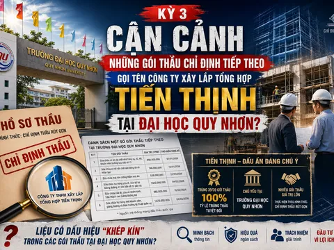 Kỳ 3: Cận cảnh những gói thầu chỉ định tiếp theo gọi tên Công ty Xây lắp Tổng hợp Tiến Thịnh tại Đại học Quy Nhơn?
