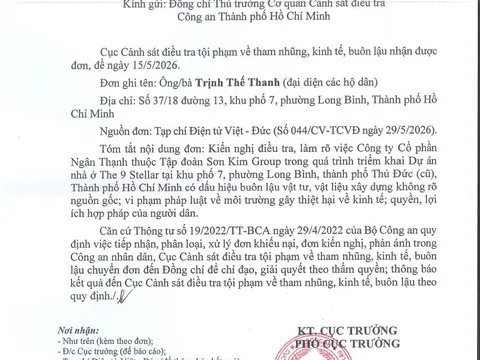 Bộ Công an chuyển đơn kiến nghị liên quan dự án The 9 Stellars về dấu hiệu vi phạm vật liệu xây dựng và môi trường