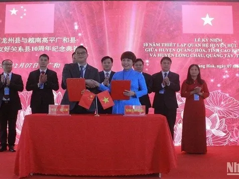 Quảng Hòa (Việt Nam)-Long Châu (Trung Quốc) tăng cường hợp tác, phát triển