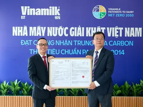 Vinamilk có thêm nhà máy đạt chứng nhận trung hòa carbon, đẩy mạnh “xanh hóa”