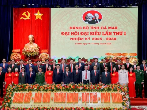 Cà Mau: Đại hội Đảng bộ tỉnh lần thứ I thành công tốt đẹp, mở ra kỷ nguyên phát triển mới