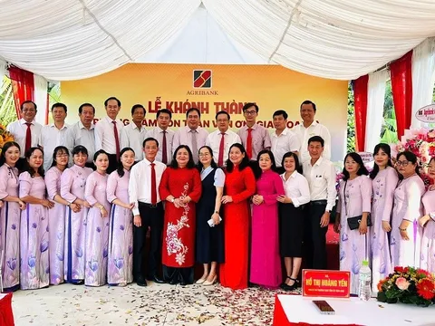Agribank Chi nhánh Bến Tre: Khánh thành, bàn giao Trường Mầm non Trần Văn Ơn