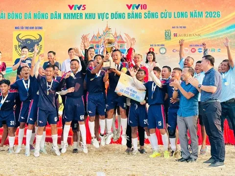 Bế mạc Giải Bóng đá Nông dân Khmer ĐBSCL 2026: “Sân bóng giữa ruộng” lan tỏa tinh thần đoàn kết, Agribank đồng hành bền bỉ cùng “Tam nông”