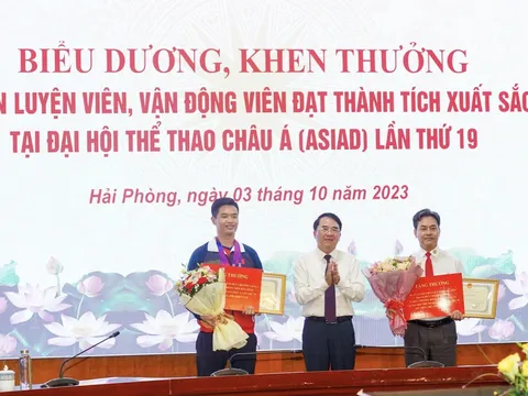 Hải Phòng thưởng lớn HLV, VĐV đạt Huy chương Vàng ASIAD 19