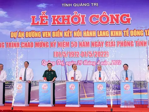 Chủ tịch nước Nguyễn Xuân Phúc phát lệnh khởi công Dự án đường ven biển kết nối Hành lang kinh tế Đông Tây