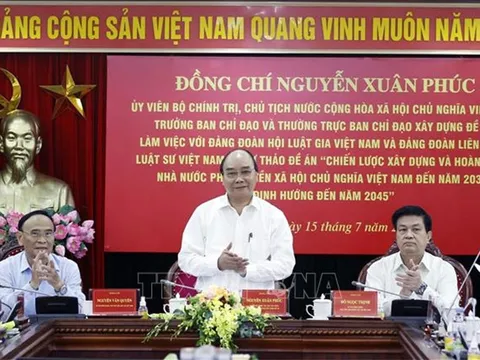 Chủ tịch nước Nguyễn Xuân Phúc làm việc với Đảng đoàn Hội Luật gia và Liên đoàn Luật sư Việt Nam về Nhà nước pháp quyền