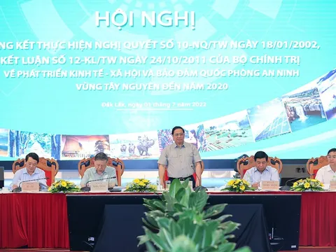 Thủ tướng Phạm Minh Chính chủ trì Hội nghị tổng kết Nghị quyết số 10 và Kết luận số 12 của Bộ Chính trị về phát triển Tây Nguyên