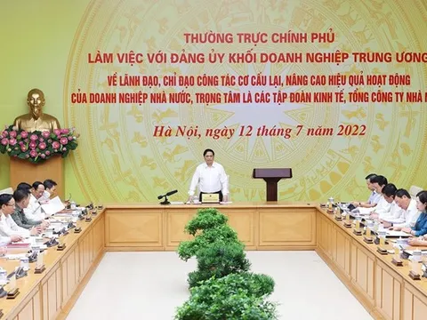 Thủ tướng làm việc với Đảng ủy Khối doanh nghiệp Trung ương