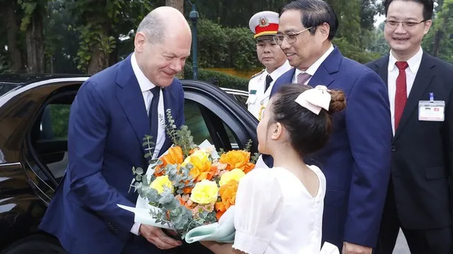 Lễ đón Thủ tướng Cộng hòa Liên bang Đức thăm chính thức Việt Nam
